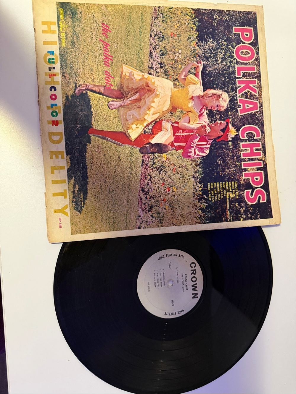Vintage Polka Chips Hi Fidelity Vinyl LP Record Crown Records Polka Music